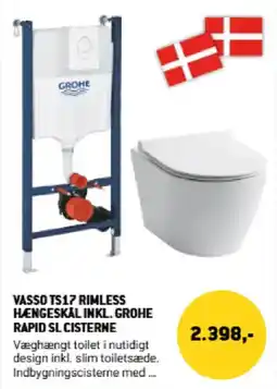 XL-BYG Grohe Vasso TS17 Rimless Hængeskål tilbud