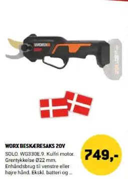 XL-BYG Worx beskæresaks 20v tilbud