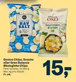 Let-Køb Gestus Chips, Snacks eller Grøn Balance Økologiske Chips tilbud