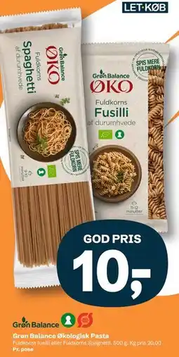 Let-Køb Grøn Balance Økologisk Pasta tilbud