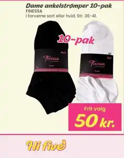 Hi five Dame ankelstrømper 10-pak tilbud