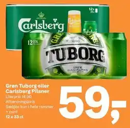 Let-Køb Grøn Tuborg eller Carlsberg Pilsner tilbud