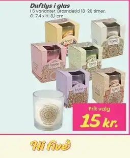 Hi five Duftlys i glas tilbud