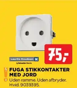 jem & fix FUGA stikkontakter med jord tilbud