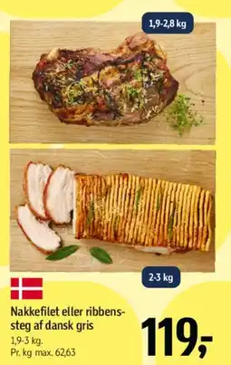 Føtex Nakkefilet eller ribbenssteg af dansk gris tilbud