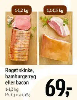 Føtex Røget skinke, hamburgerryg eller bacon tilbud