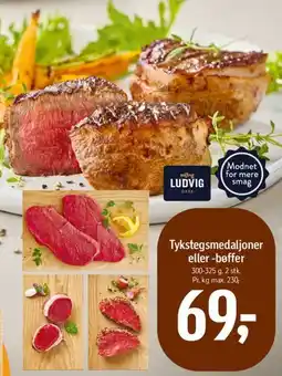 Føtex Tykstegsmedaljoner eller -bøffer tilbud