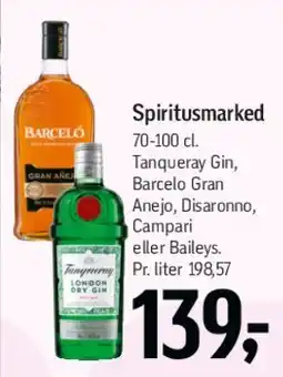 Føtex Spiritusmarked - udvalg (fx Tanqueray, Barcelo, Disaronno, Campari, Baileys) tilbud