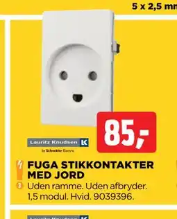 jem & fix FUGA STIKKONTAKTER MED JORD tilbud