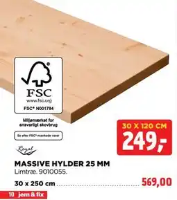 jem & fix MASSIVE HYLDER 25 MM tilbud
