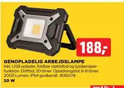 jem & fix GENOPLADELIG ARBEJDSLAMPE tilbud