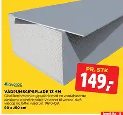 jem & fix VÅDRUMSGIPSPLADE 13 MM tilbud