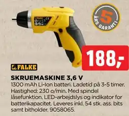 jem & fix SKRUEMASKINE 3,6 V tilbud