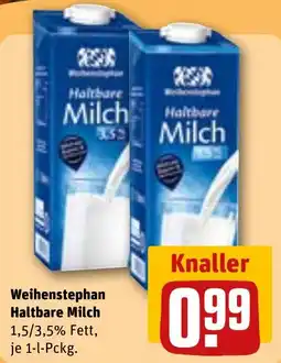 REWE DE Weihenstephan Haltbare Milch tilbud