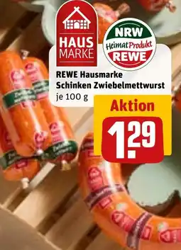 REWE DE REWE Hausmarke Schinken Zwiebelmettwurst tilbud