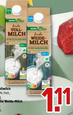 REWE DE Rewe Bio Vollmilch tilbud