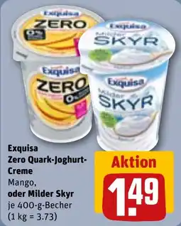REWE DE Exquisa Zero Quark-Joghurt-Creme oder Milder Skyr tilbud