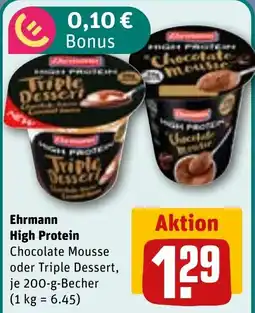 REWE DE Ehrmann High Protein Chocolate Mousse oder Triple Dessert tilbud