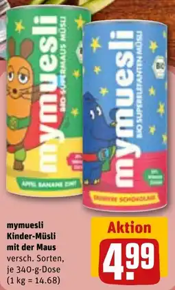 REWE DE mymuesli Kinder-Müsli mit der Maus tilbud