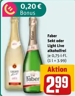 REWE DE Faber Sekt oder Light Live alkoholfrei tilbud