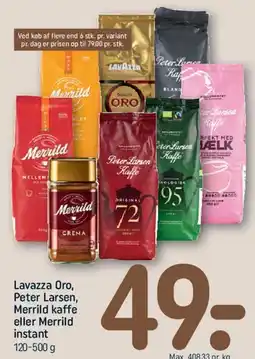REMA 1000 Lavazza, Peter Larsen & Merrild kaffe tilbud