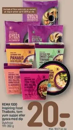 REMA 1000 REMA1000 Inspiring Food (Thaiboks, tom yum suppe eller gyoza) tilbud