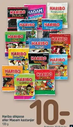 REMA 1000 Haribo slikpose eller MAOAM kastanjer tilbud