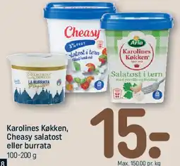 REMA 1000 Karolines Køkken / Cheasy salatost eller burrata tilbud