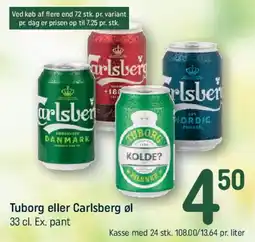 REMA 1000 Tuborg eller Carlsberg øl tilbud