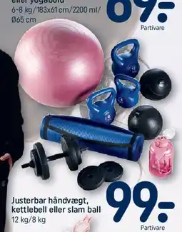 REMA 1000 Kettlebell, slam ball, yogamåtte, drikkedunk eller yogabold tilbud