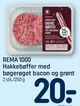 REMA 1000 REMA 1000 Hakkebøffer med bøgerøget bacon og grønt tilbud