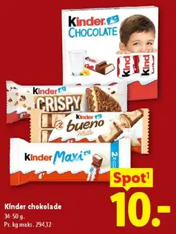 Lidl Kinder chokolade tilbud