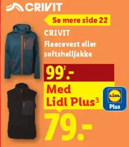 Lidl CRIVIT Fleecevest eller softshelljakke tilbud