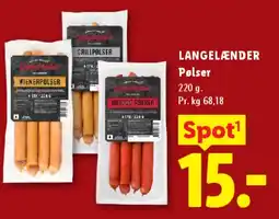 Lidl LANGELÆNDER Pølser tilbud