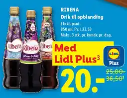 Lidl Ribena - drik til opblanding tilbud