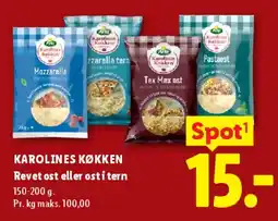 Lidl KAROLINES KØKKEN Revet ost eller ost i tern tilbud
