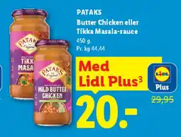 Lidl PATAKS Butter Chicken eller Tikka Masala-sauce tilbud