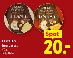 Lidl CASTELLO Smørbar ost tilbud
