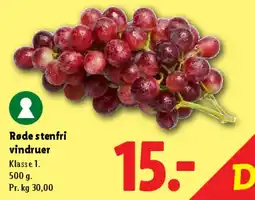 Lidl Røde stenfri vindruer tilbud