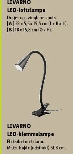 Lidl LED-klemmelampe (varianter) tilbud