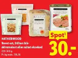 Lidl Hatherwood - revet ost / Stilton / saltet oksekød tilbud
