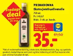 Lidl Primadonna ekstra jomfru olivenolie tilbud