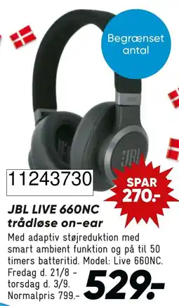 Wupti Jbl live 660nc trådløse on-ear tilbud