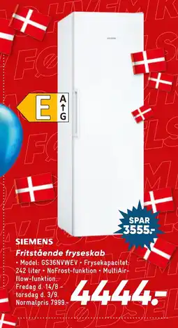 Wupti Siemens Fritstående fryseskab tilbud