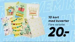 Wupti 10 Kort med kuverter tilbud