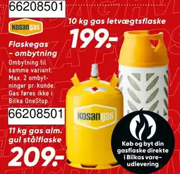 Wupti Kosangas 10 kg gas letvægtsflaske tilbud