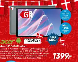 Wupti Acer 13" Full HD tablet tilbud