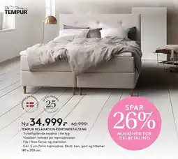 SENG TEMPUR RELAXATION KONTINENTALSENG tilbud