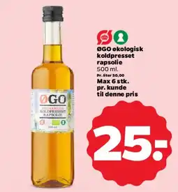 Netto ØGO økologisk koldpresset rapsolie tilbud