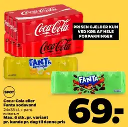 Netto Coca‑Cola eller Fanta sodavand (flaske-/dåsepakker) tilbud